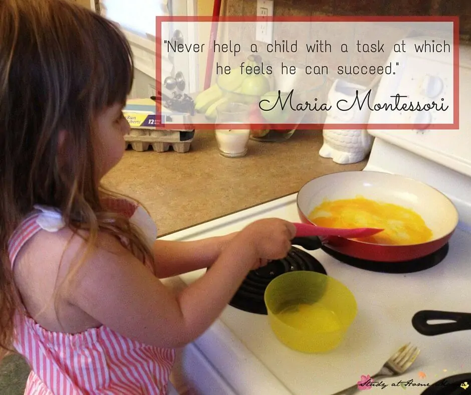 Never help a child with a task at which he feels he can succeed. Maria Montessori quote