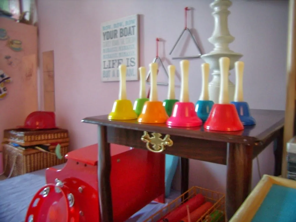 Schylling handbells in our music corner for St Patrick's Day