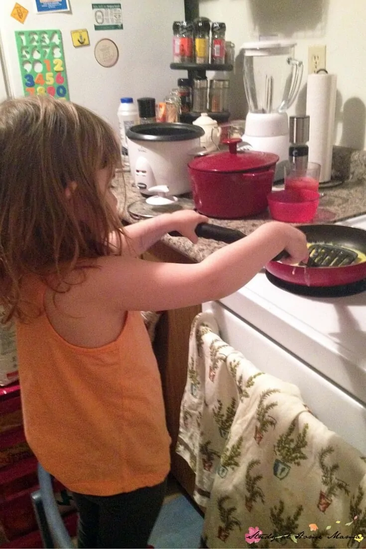 Cooking on the stove with a toddler? This is real Montessori parenting