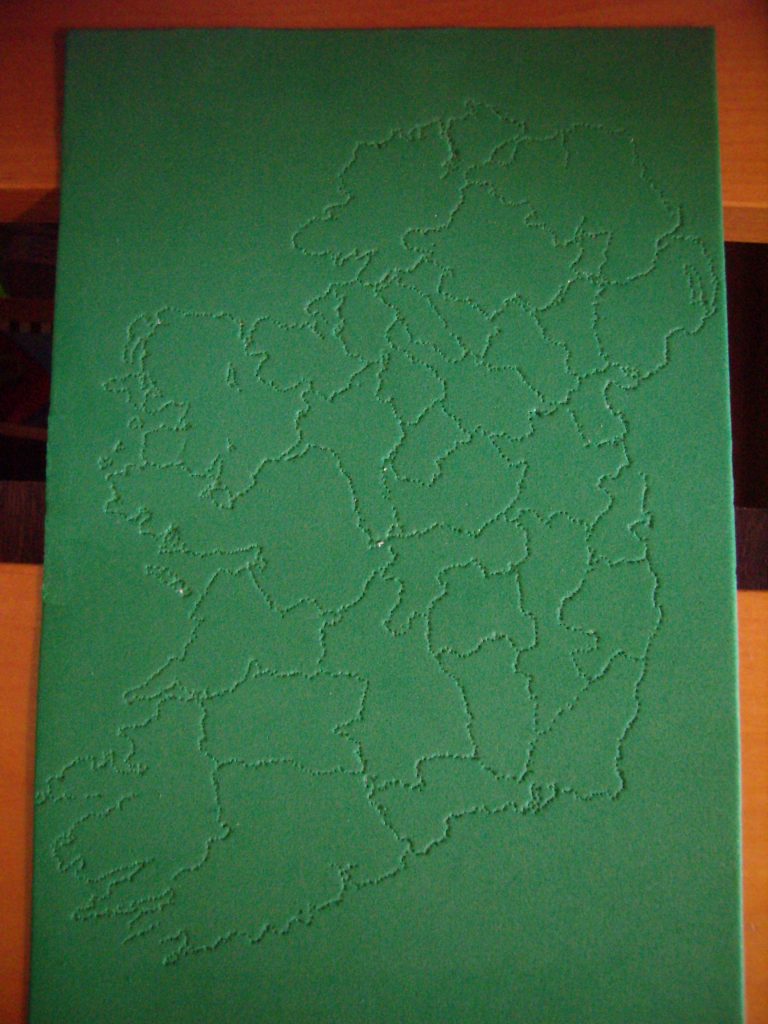 Ireland pinhole map for Montessori-inspired St Patrick's Day Activities