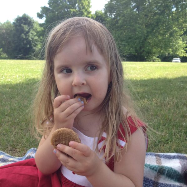 Enjoying Peanut Butter Maple Cookies on Canada Day