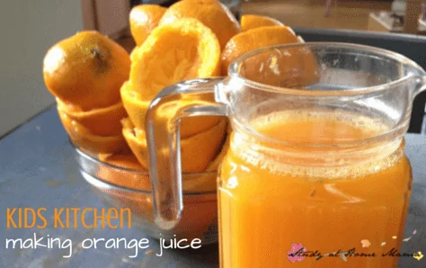 Kids Kitchen Orange Juice practical life lesson
