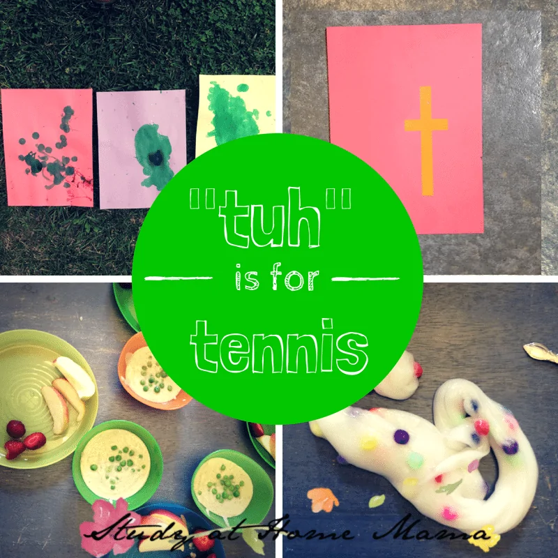 tuh is for tennis | learning "t" letter sound at Sugar, Spice and Glitter