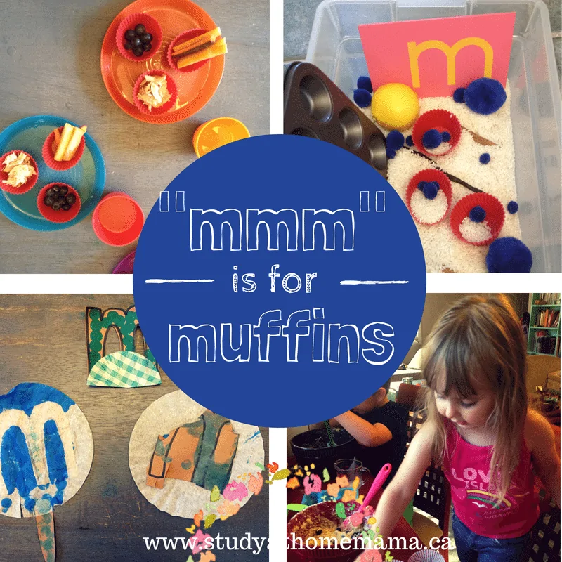"mmm" is for muffins at Study-at-Home Mama
