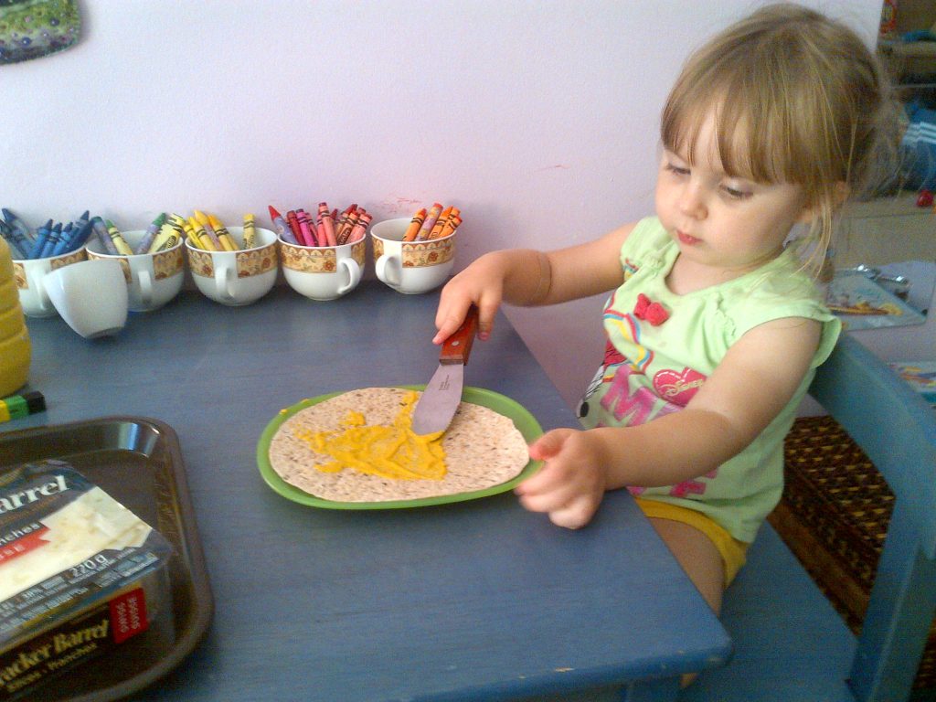 Making a sandwich for Montessori practical life #30daystoMontessori