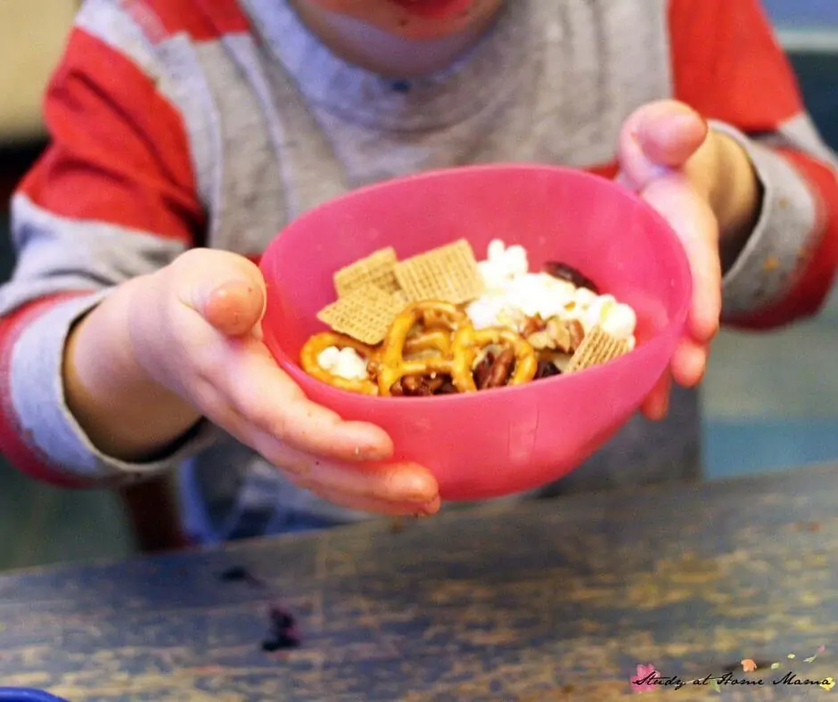Kids Kitchen: Let kids make their own popcorn trail mix with an easy and quick snack tray