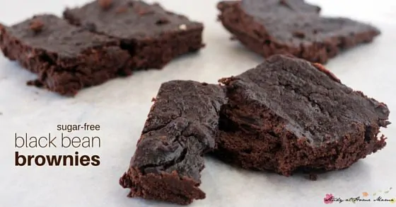 Sugar-free Black Bean Brownies, a delicious and easy brownie recipe from the kids' kitchen. A healthy dessert you can feel good about serving to your family