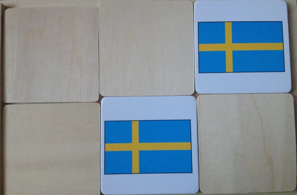 Matching Scandanavian flags as part of a Frozen preschool unit study
