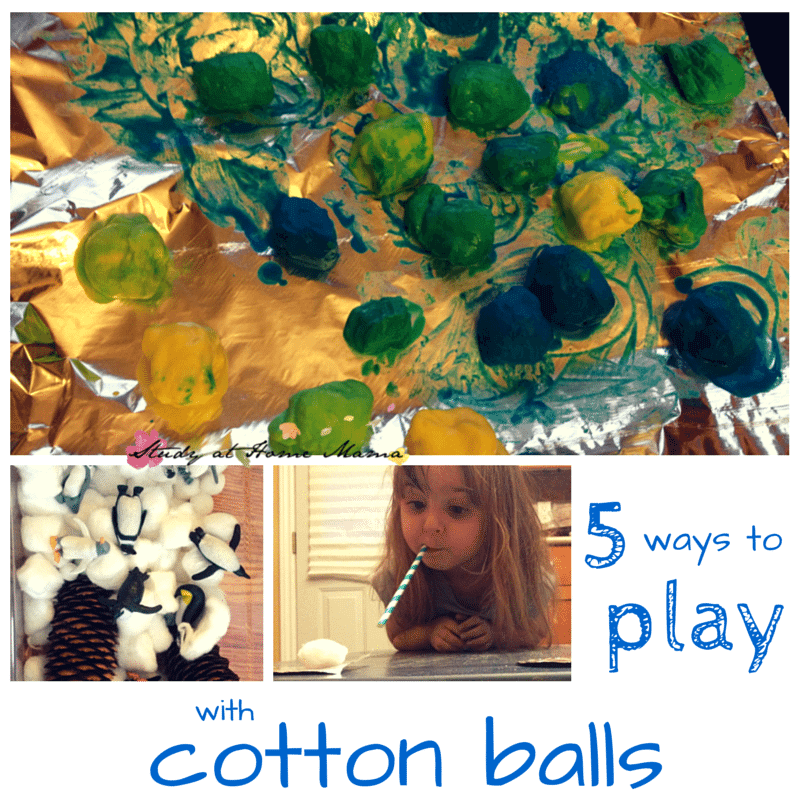 5 ways to play: cotton ball sensory play on a budget