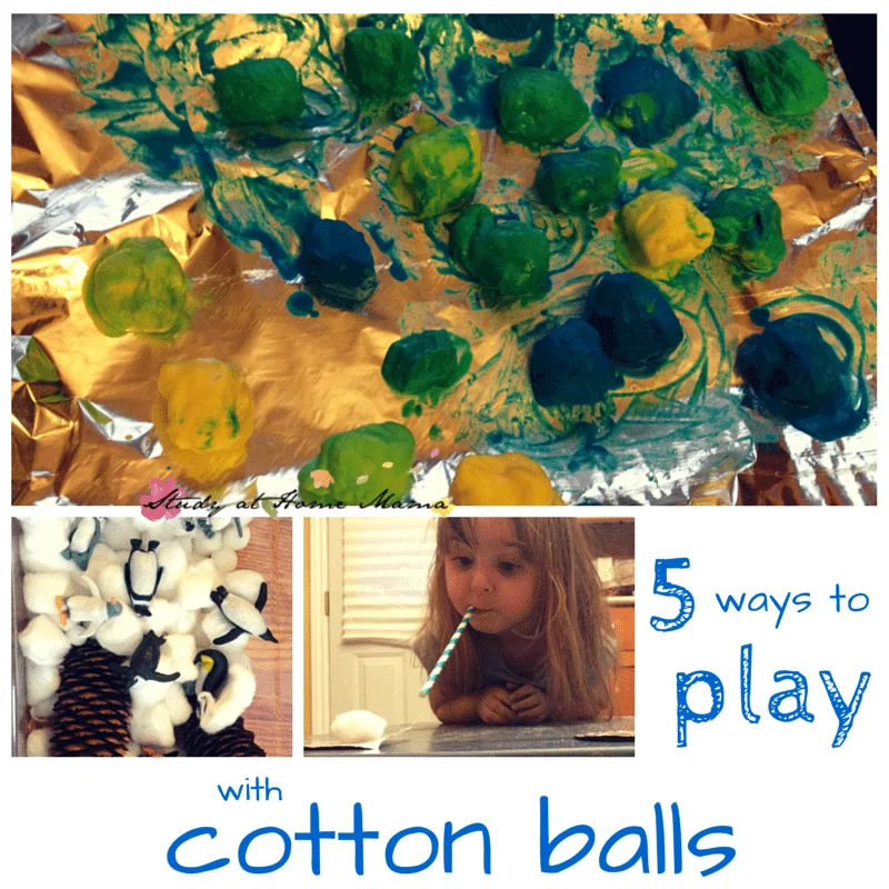 5 ways to play: cotton ball sensory play on a budget