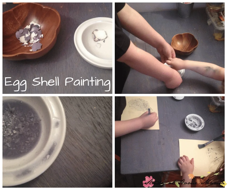 Egg Shell Painting - a great (and practical) use for egg shells and putting your child's fine motor skills to work!