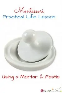 Montessori Practical Life Lesson: Using a Mortar & Pestle