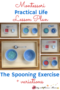 Montessori Practical Life Lesson Plan: The Spooning Exercise & Variations