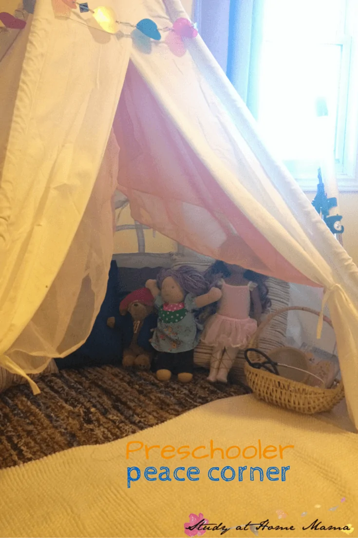 Preschooler Peace Corner: EQ set-up for the home.