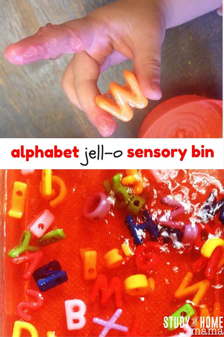 Alphabet Jell-O Sensory Bin