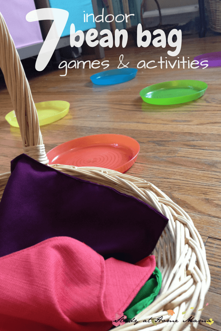 7 INDOOR BEAN BAG GAMES AND ACTIVITIES. Stay warm and cozy inside while still getting the kids moving and having gun with these educational and challenging bean bag games