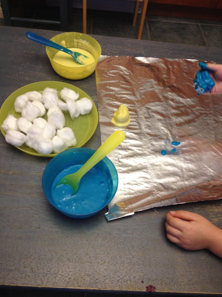 5 Ways to Play with Cotton Balls: Cotton Ball Smash Painting