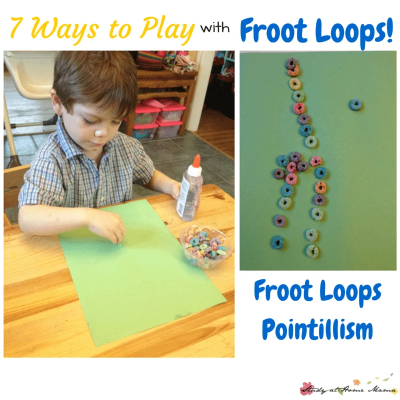 7 Ways to Play with Froot Loops: Froot Loops Pointillism Art!