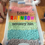 Edible Rainbow Sensory Bin for Toddlers