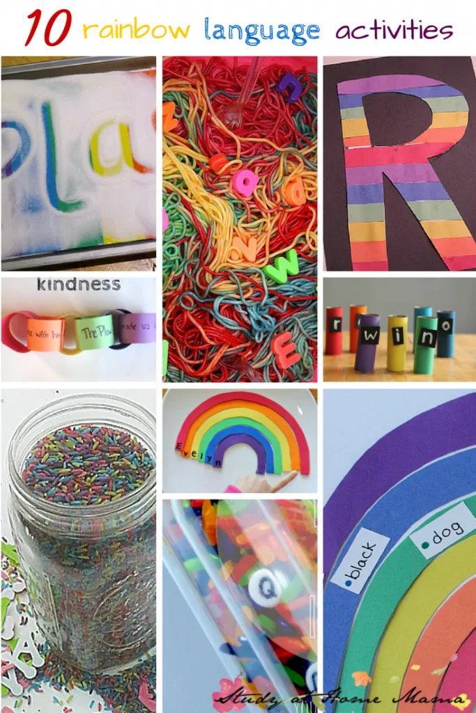 10 Rainbow Language Activities -- part of 50+ rainbow activities and snacks!