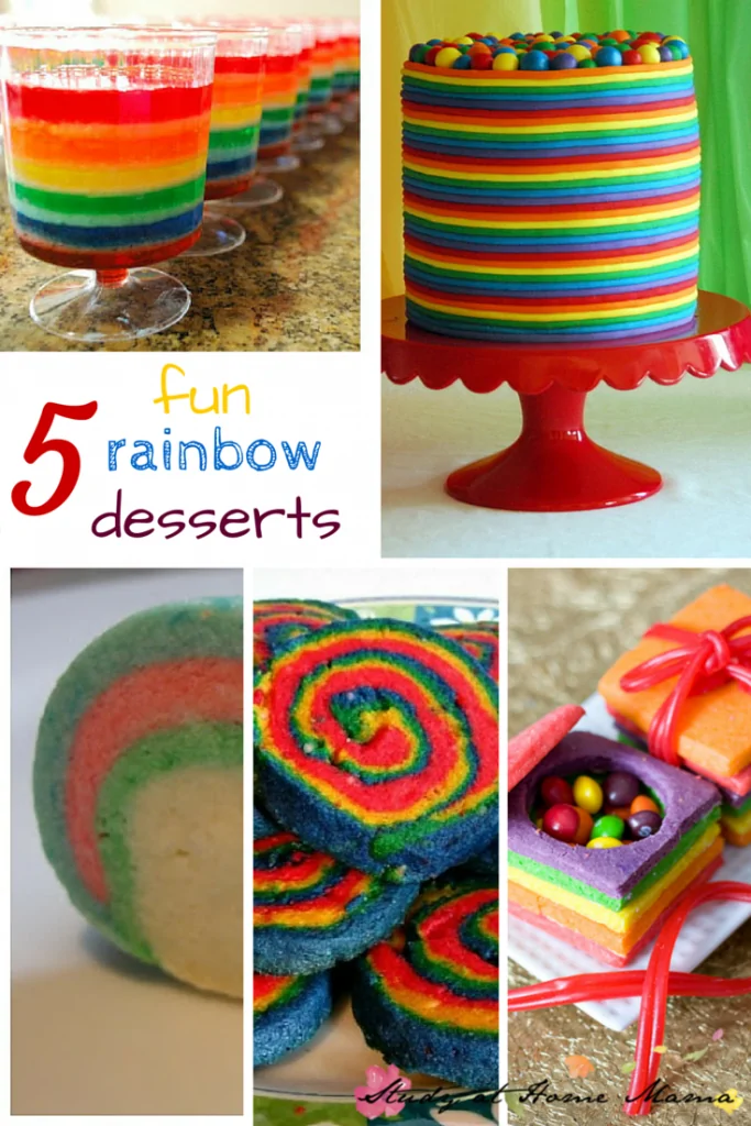 5 fun rainbow desserts - part of 50+ rainbow activities and snacks!