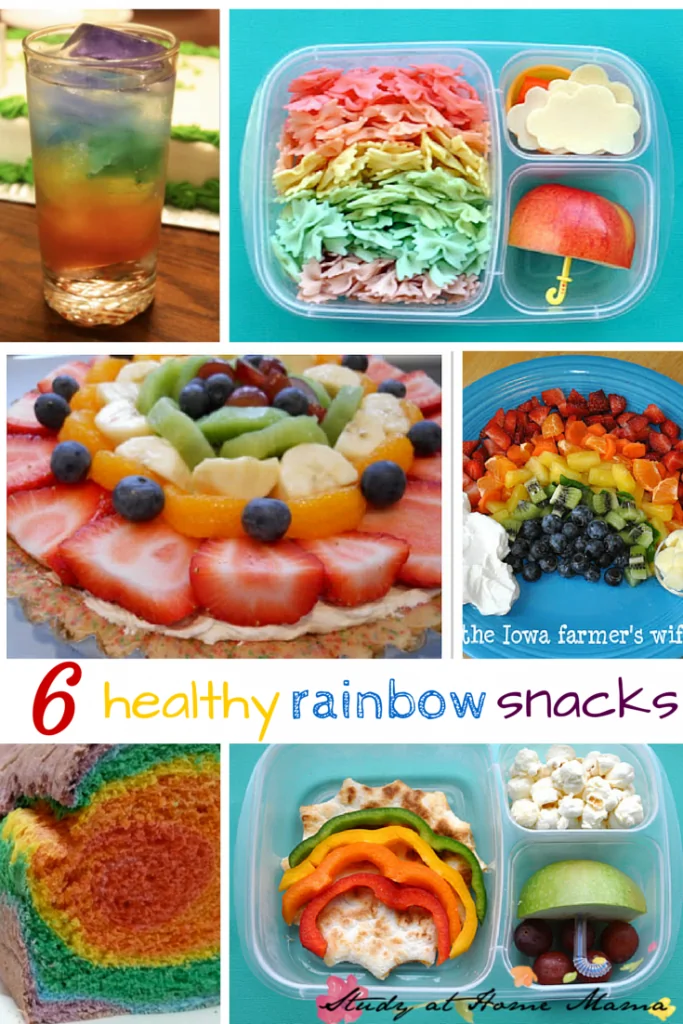 6 healthy rainbow snacks - part of 50+ rainbow activities and snacks!