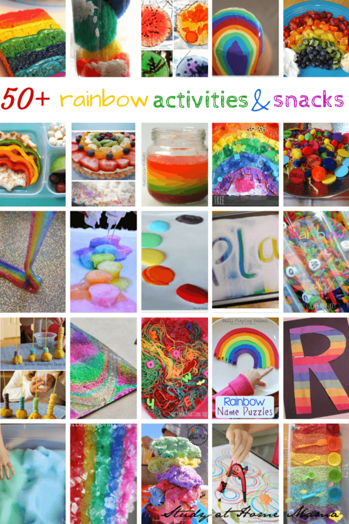 50+ rainbow activities and snacks - from sensory play ideas, to science experiments and more, this list of 50+ Rainbow Activities will keep you busy all year long