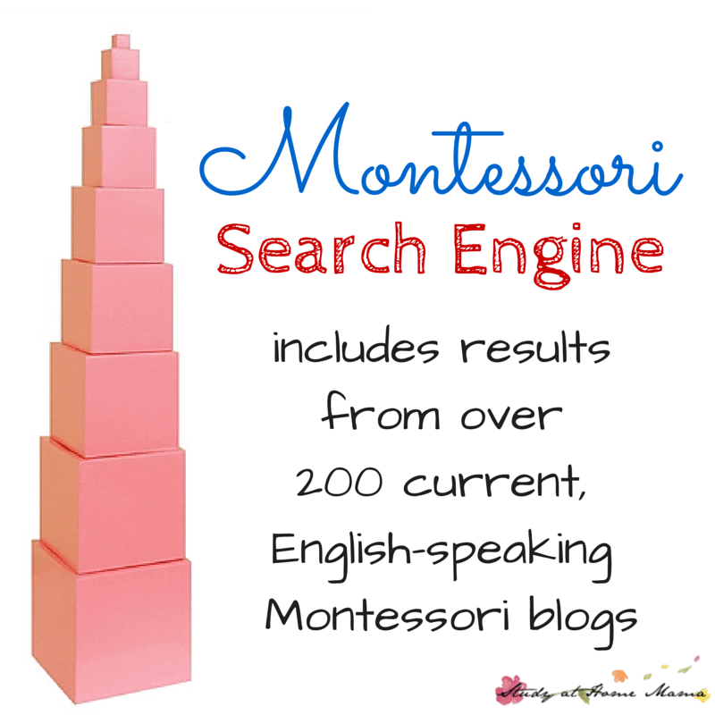 Montessori Search Engine hosted by Sugar, Spice and Glitter includes results from over 200 current, English-speaking Montessori blogs