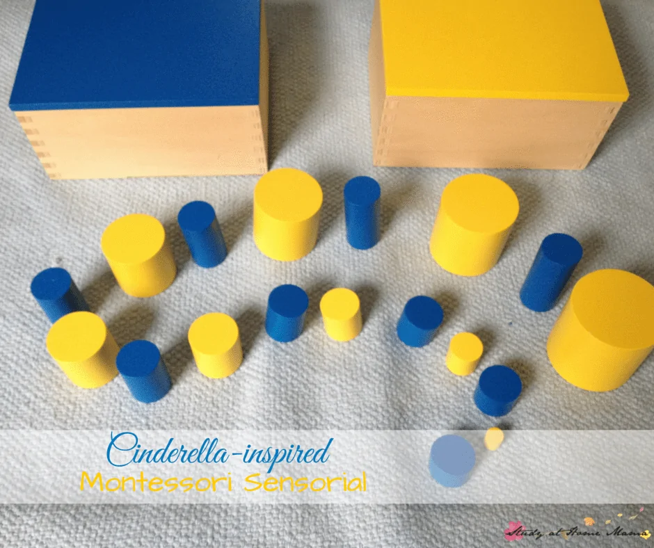 Cinderella-inspired twist to Montessori sensorial work, part of a Cinderella Unit Study