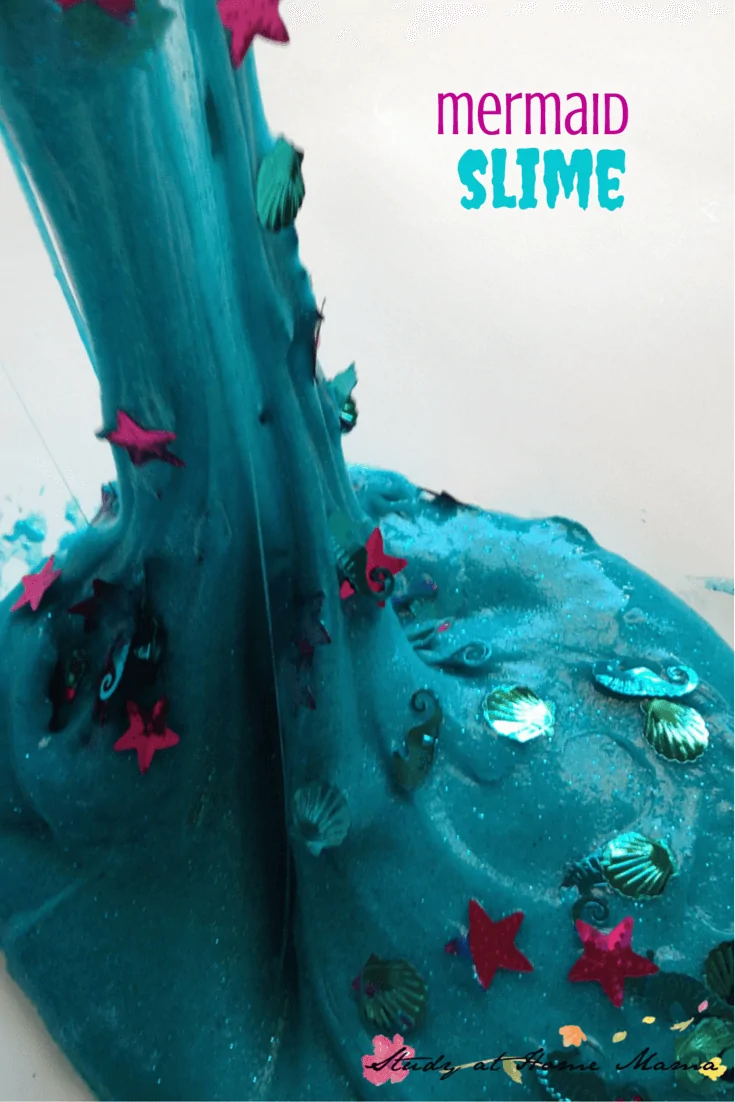 Best ever sparkling mermaid slime - two different ways to make! This is the perfect slime for a mermaid birthday party or a Little Mermaid Movie Night!