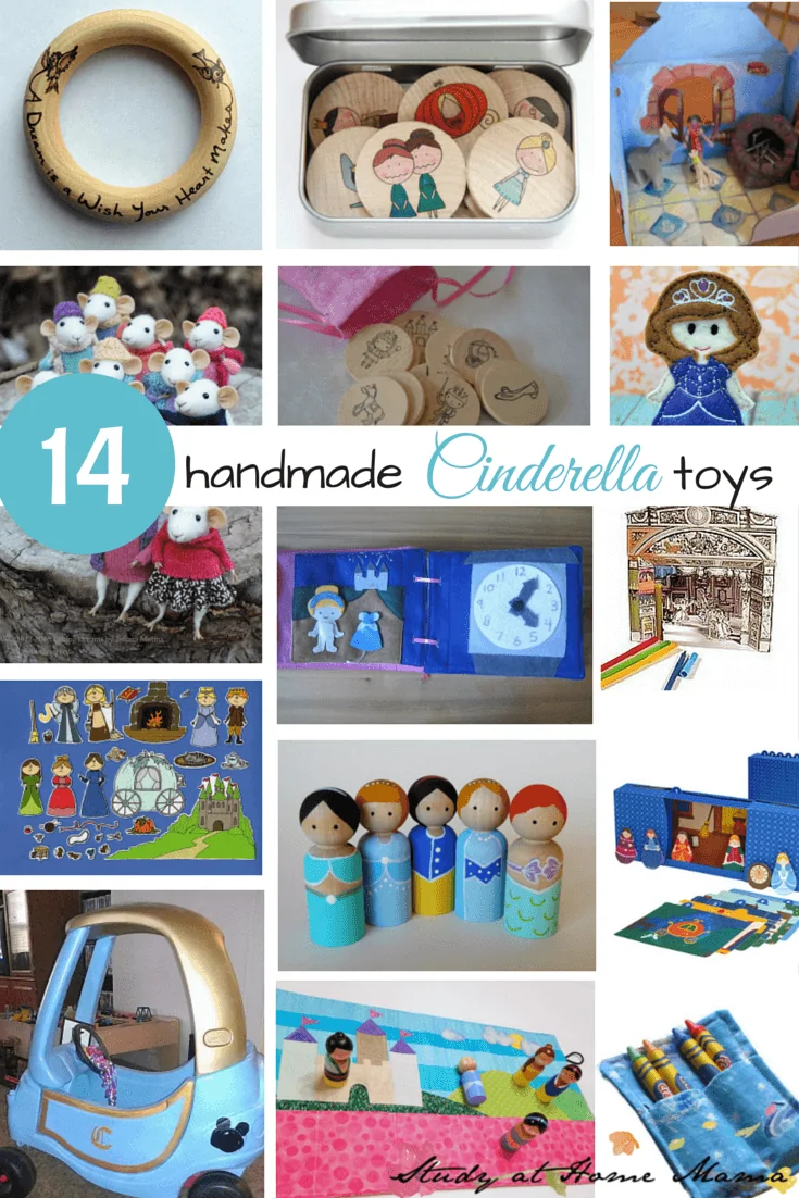 14 handmade Cinderella toys for kids. Great handmade princess gifts for kids!