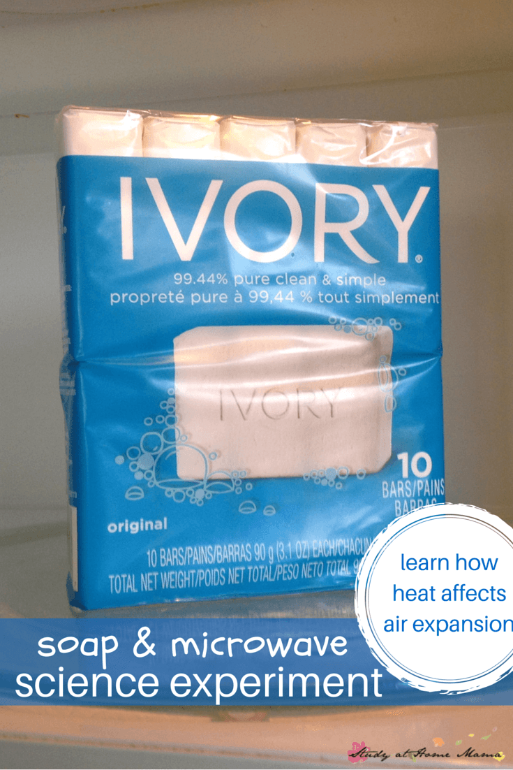 Ivory soap microwave science experiment for kids: A great way to learn about what happens to air when things get hot! We love science experiments for kids!