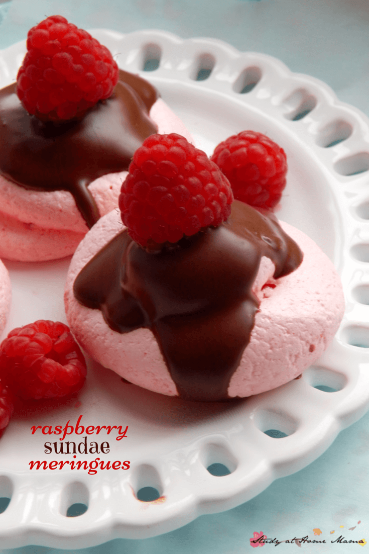 Raspberry Sundae Meringue Cookies Recipe - transform this light, airy classic into a fun party cookie!