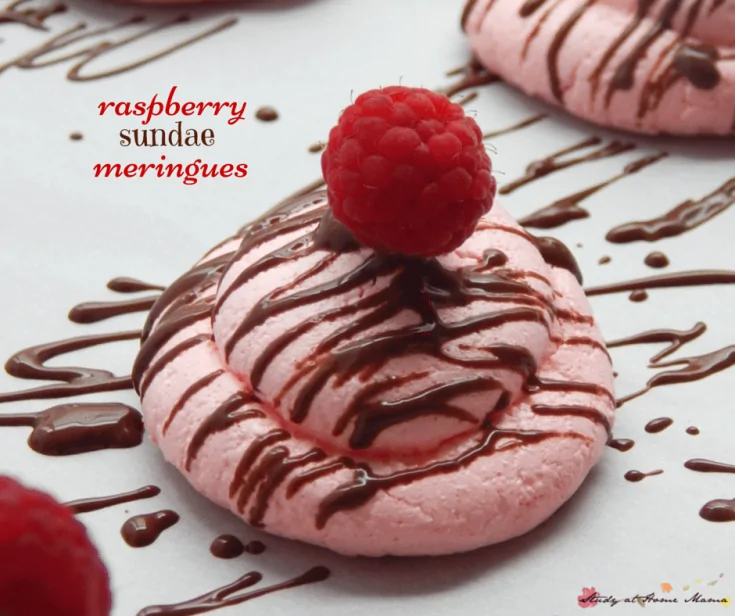 Raspberry Sundae Meringues