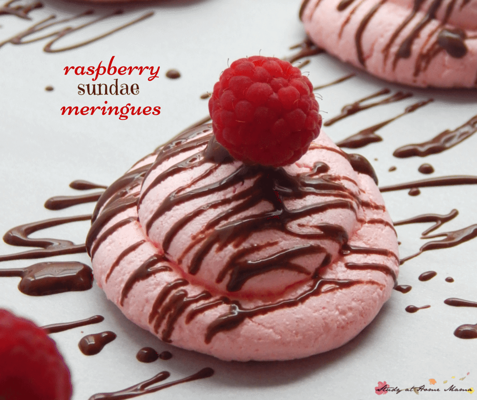 Raspberry Sundae Meringue Cookies - a light & airy dessert with a lot of wow factor and not a lot of work!