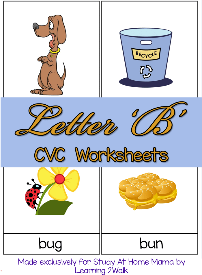 CVC Worksheets: B CVC Words