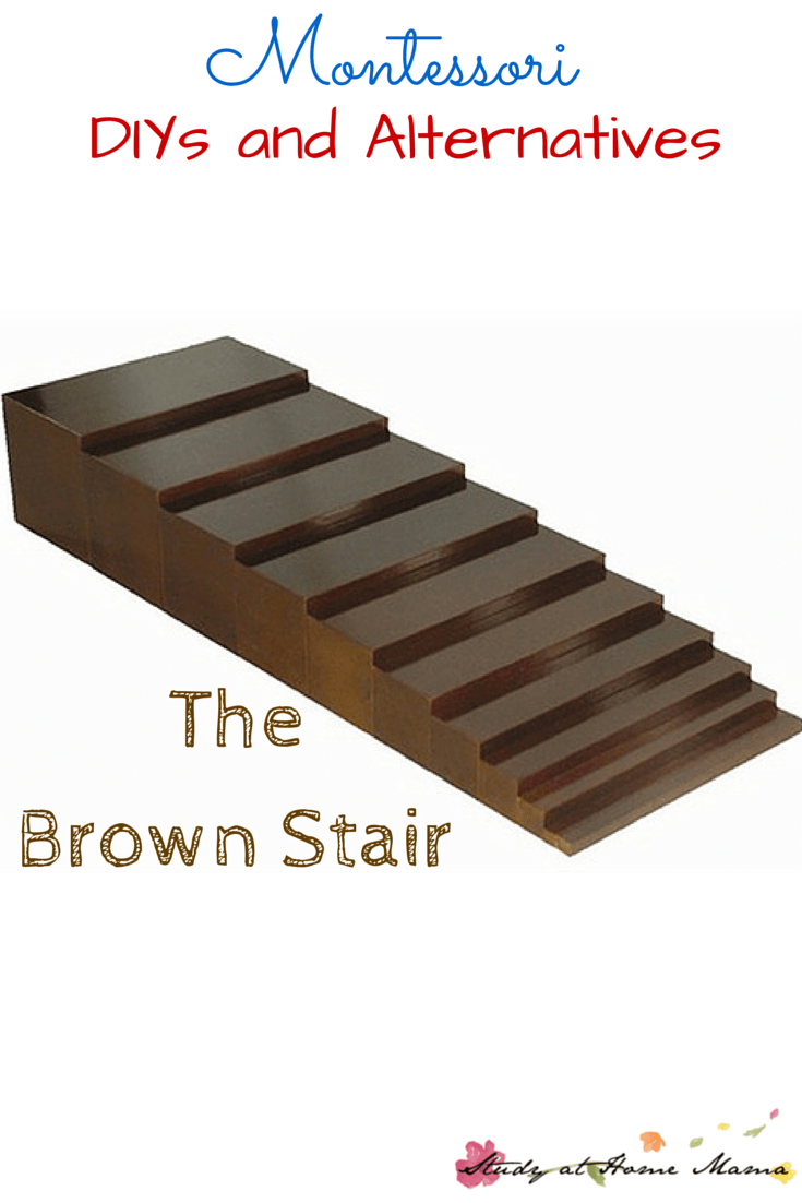 Montessori Brown Stair DIYs and Alternatives - part of a series on Montessori DIYs on Sugar, Spice and Glitter