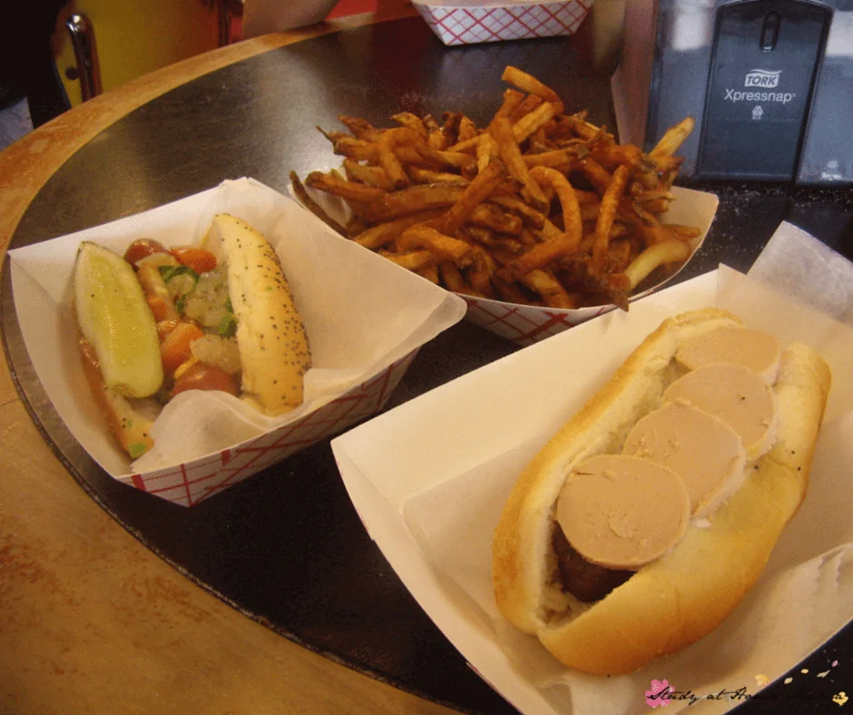 Amazing food at Hot Doug's - one of the Top Ten Chicago Restaurants for Foodies with Kids