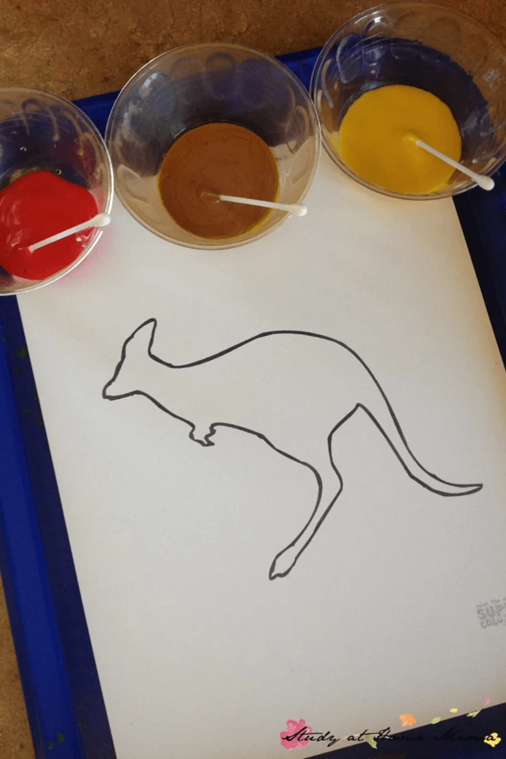 Materials needed to try this easy Australia craft for kids
