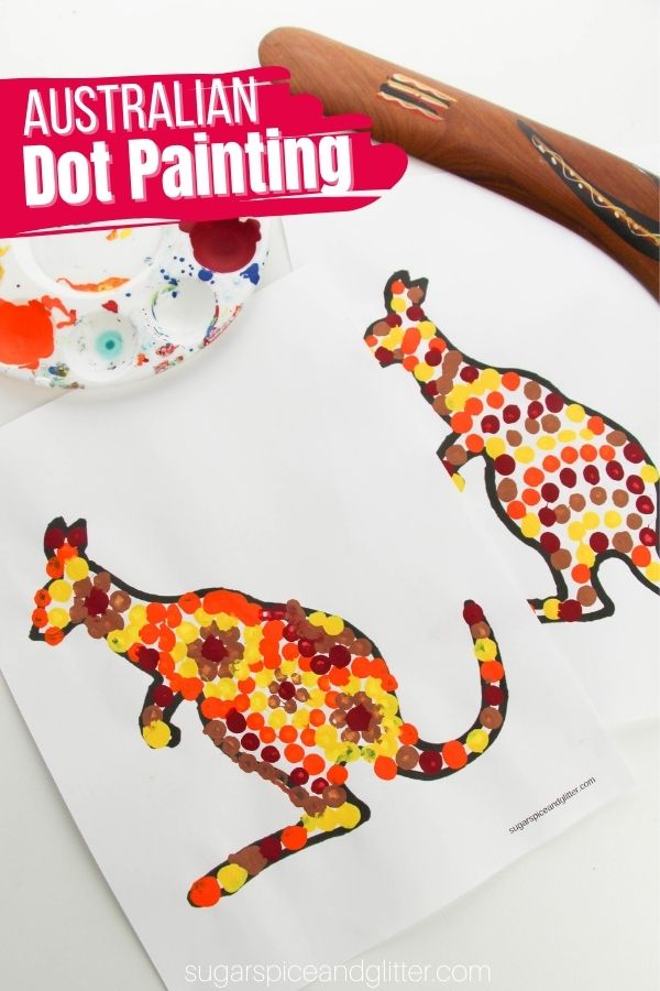An easy dot painting art activity for kids to learn about Australian Aboringal dot art and gain an appreciation for this beautiful culture and artform.