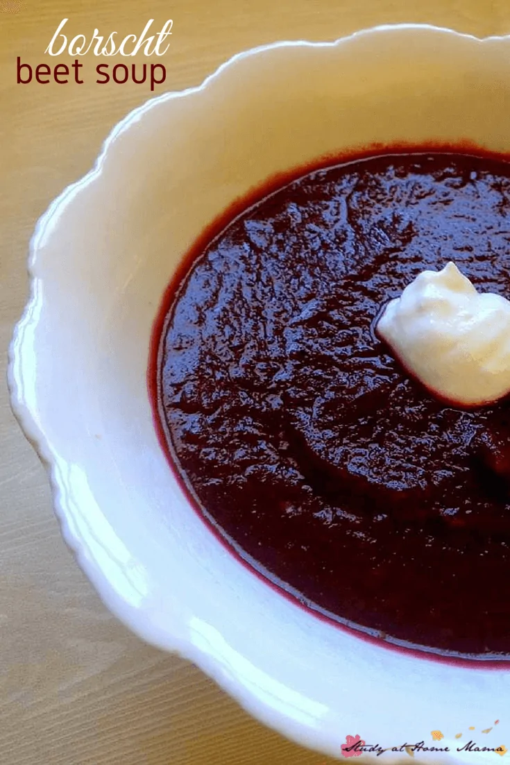 Borscht: Beet Soup Recipe, an easy healthy recipe for a creamy, luscious soup