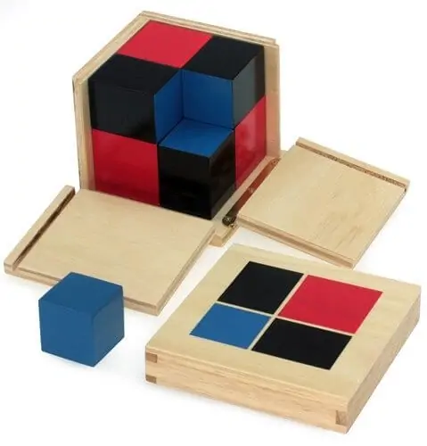 Binomial Cube - This Montessori teacher picks her top Montessori Sensorial materials for doing Montessori at home
