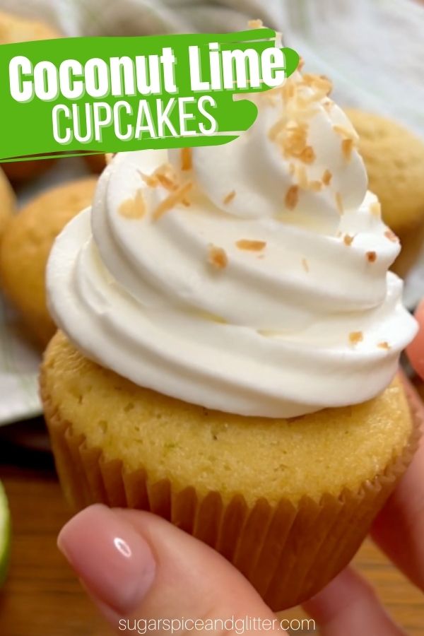 How to make the best ever, mouthwatering Coconut Lime Cupcakes, a tropical-inspired cupcake with the perfect balance of sweet, tangy and creamy. Topped with coconut cream cheese frosting, this decadent cupcake is sure to be a summer favorite!