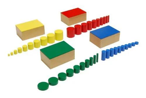 Knobless Cylinders - This Montessori teacher picks her top Montessori Sensorial materials for doing Montessori at home
