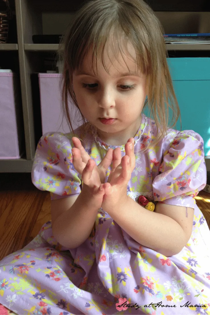 Lotus mudra: Part of a series of Flower Yoga for Kids