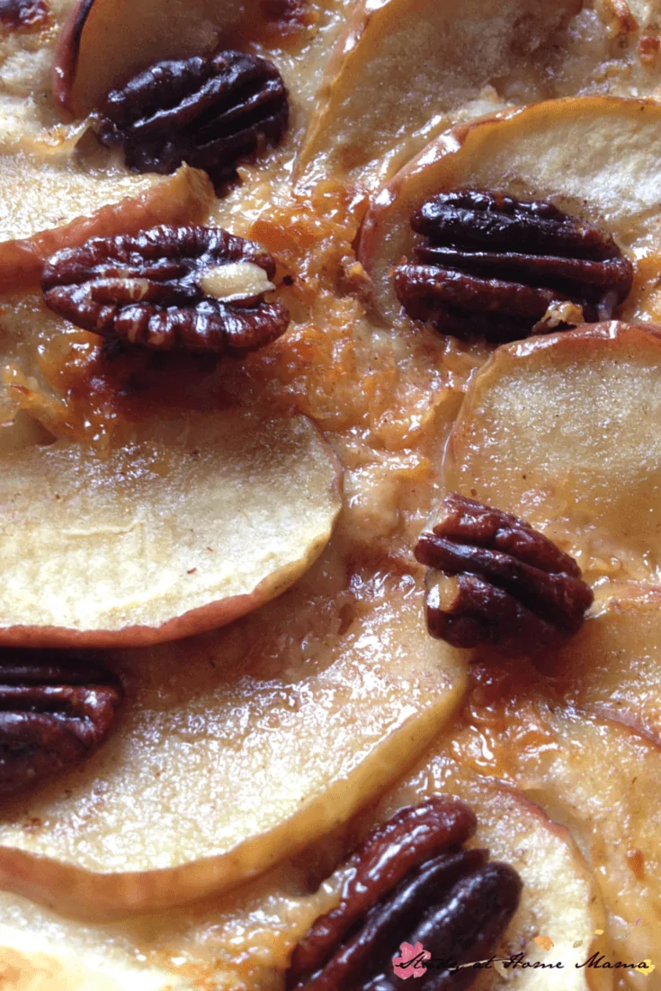 maple-glazed pecans, apple, and parmesan pizza - easy homemade pizza recipe