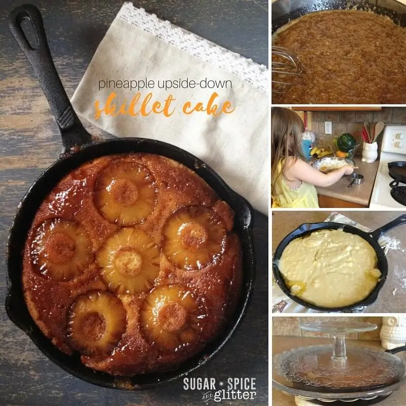 How to make a pineapple skillet cake - this recipe is so easy, kids can make it!