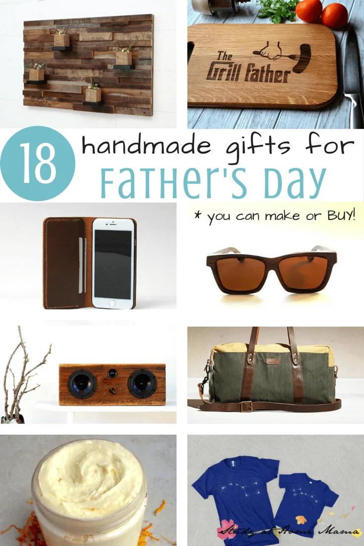 18 HANDMADE GIFTS FOR FATHER'S DAY! Ideas for DIY father's day gifts you can make & cute handmade father's day gifts to buy if you're not crafty.