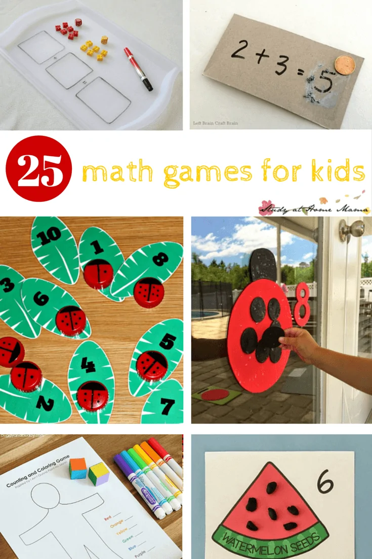 25 Math Games for Kids - so many hands-on math activities that kids will love