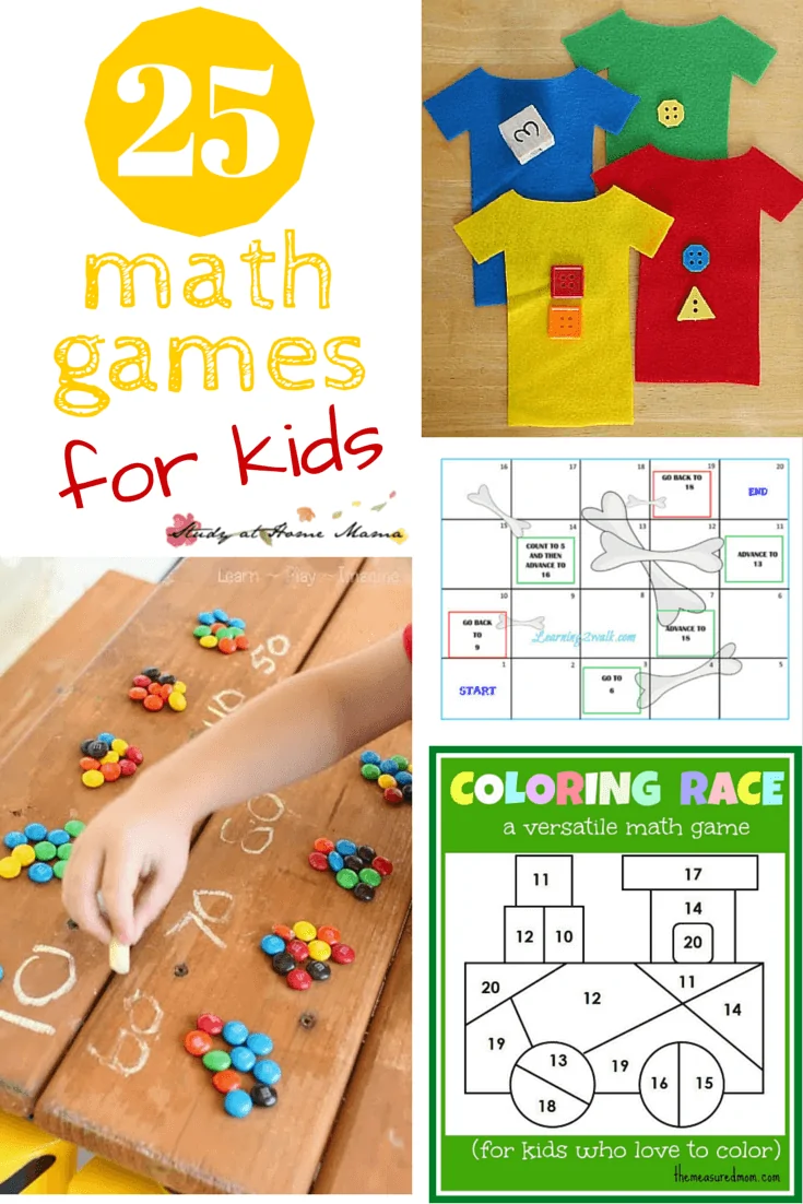 25 Math Games for Kids - get kids excited about learning new math concepts with 25 math activities for kids!